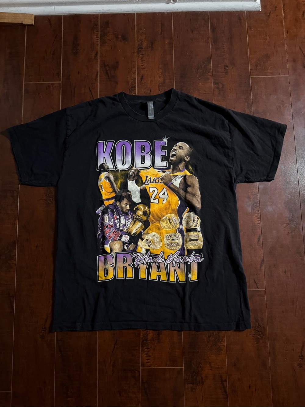 Element Black Graphic Tee with Purple and Gold Print